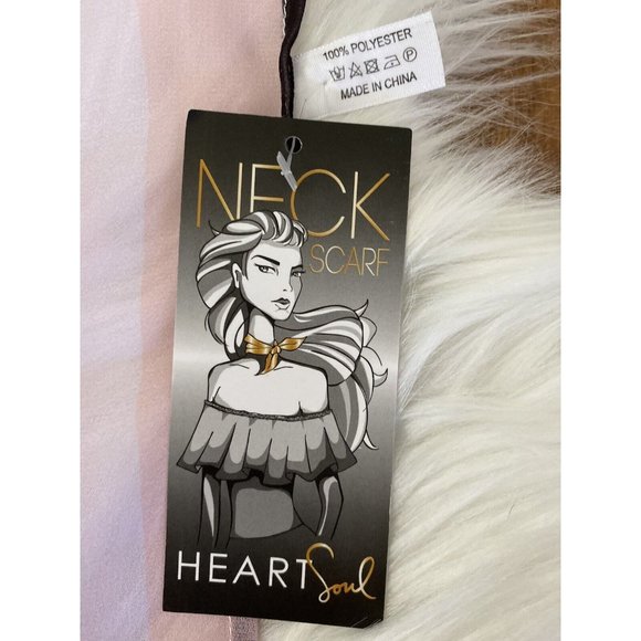 NWT Heart Soul Square Flowered Retro Neck Head Scarf Pastel Colors Pink 16"x16" - Picture 2 of 12